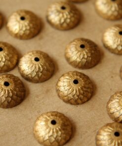 4 pc. Raw Brass Acorn Bead Caps : 12mm by 5mm - made in USA | RB-539