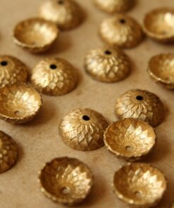 4 pc. Raw Brass Acorn Bead Caps : 12mm by 5mm - made in USA | RB-539