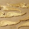 1 pc. Raw Brass Ornate Wings Stamping: 89mm by 14.5mm - made in USA | RB-544