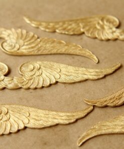 1 pc. Raw Brass Ornate Wings Stamping: 89mm by 14.5mm - made in USA | RB-544