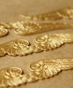 1 pc. Raw Brass Ornate Wings Stamping: 89mm by 14.5mm - made in USA | RB-544