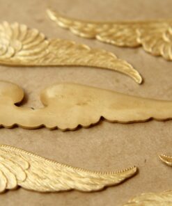 1 pc. Raw Brass Ornate Wings Stamping: 89mm by 14.5mm - made in USA | RB-544