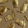 1 pc. Raw Brass Perched Owls: 27mm by 21mm - made in USA | RB-403