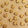 10 pc. Tiny Raw Brass Four Leaf Clover Charms: 9mm by 7mm - made in USA | RB-809