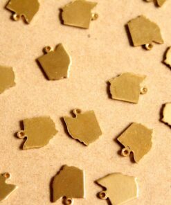 8 pc. Raw Brass Ohio State Charms / Blanks: 9mm by 12mm - made in USA | RB-1016