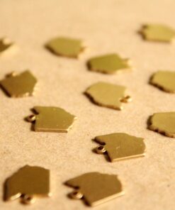 8 pc. Raw Brass Ohio State Charms / Blanks: 9mm by 12mm - made in USA | RB-1016