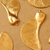 2 pc. Large Raw Brass Samara Maple Seed Charms Facing Left: 53mm by 24mm - made in USA Poly Nose Poly Noses Helicopter Seeds | RB-1096