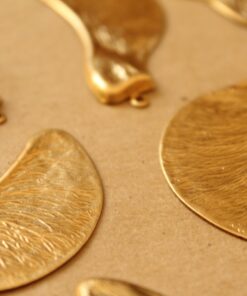 2 pc. Large Raw Brass Samara Maple Seed Charms Facing Left: 53mm by 24mm - made in USA Poly Nose Poly Noses Helicopter Seeds | RB-1096