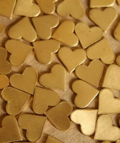 12 pc. Raw Brass Heart: 13mm by 12mm - made in USA | RB-091