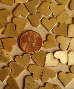 12 pc. Raw Brass Heart: 13mm by 12mm - made in USA | RB-091