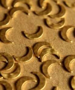 12 pc. Raw Brass Hammered Moon: 9mm by 6mm - made in USA | RB-010