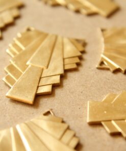 1 pc. Raw Brass Layered Geometric Connectors: 31mm by 22mm - made in USA Art Deco Style | RB-593