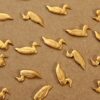 4 pc. Tiny Raw Brass Duck Stampings: 11mm by 6mm - made in USA | RB-966