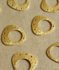 2 pc. Raw Brass Hammered Round-Edge Open Triangle Charms: 23mm by 22mm - Made in USA | RB-1066