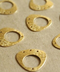 2 pc. Raw Brass Hammered Round-Edge Open Triangle Charms: 23mm by 22mm - Made in USA | RB-1066