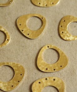 2 pc. Raw Brass Hammered Round-Edge Open Triangle Charms: 23mm by 22mm - Made in USA | RB-1066