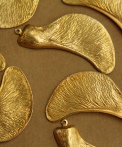 2 pc. Large Raw Brass Samara Maple Seed Charms Facing Right: 53mm by 24mm - made in USA Poly Nose Poly Noses Helicopter Seeds | RB-395