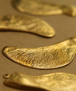 2 pc. Large Raw Brass Samara Maple Seed Charms Facing Right: 53mm by 24mm - made in USA Poly Nose Poly Noses Helicopter Seeds | RB-395
