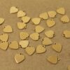 16 pc. Tiny Raw Brass Heart Tags: 10mm by 9.5mm - made in USA | RB-112