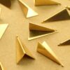 10 pc. Raw Brass Bent Triangle Charms: 24mm by 11mm | MIS-358