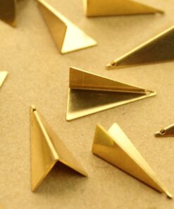 10 pc. Raw Brass Bent Triangle Charms: 24mm by 11mm | MIS-358
