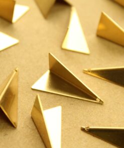 10 pc. Raw Brass Bent Triangle Charms: 24mm by 11mm | MIS-358