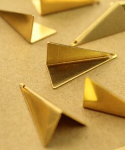 10 pc. Raw Brass Bent Triangle Charms: 24mm by 11mm | MIS-358