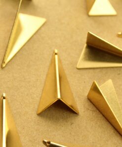 10 pc. Raw Brass Bent Triangle Charms: 24mm by 11mm | MIS-358