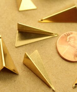 10 pc. Raw Brass Bent Triangle Charms: 24mm by 11mm | MIS-358