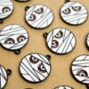 5 pc. Halloween Mummy Face Charms, 23mm x 20mm Black White Monster Mummy Egyptian Wrapped Bandage | MIS-180*