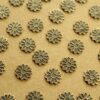 8 pc. Tiny Antique Brass Plated Flower Stampings: 9mm diameter - made in USA | AB-289