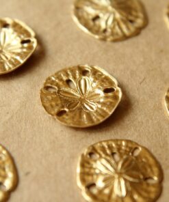 8 pc. Small Raw Brass Sand Dollars: 15mm by 16mm - made in USA | RB-094