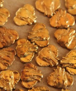 10 pc. Small Raw Brass Elephant Heads: 10mm by 9mm - made in USA | RB-042