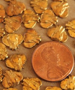 10 pc. Small Raw Brass Elephant Heads: 10mm by 9mm - made in USA | RB-042