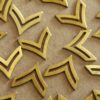 4 pc. Raw Brass Single Chevron Charm: 21mm by 21mm - made in USA | RB-135