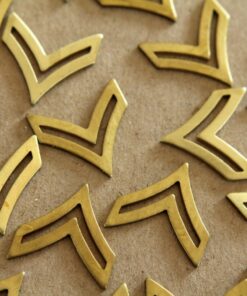4 pc. Raw Brass Single Chevron Charm: 21mm by 21mm - made in USA | RB-135