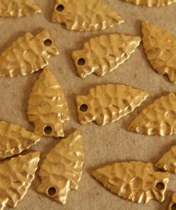 6 pc. Raw Brass Arrowheads: 19mm by 11mm - made in USA | RB-099