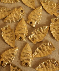 6 pc. Raw Brass Arrowheads: 19mm by 11mm - made in USA | RB-099