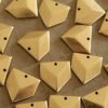 5 pc. Raw Brass Geometric Faceted Pentagon Charms : 18.5mm by 17.5mm - made in USA | RB-137