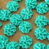 CLOSEOUT - 30 pc. Teal Ruffle Flower Cabochons 11mm | RES-064