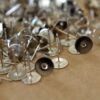 100 pc. Silver plated earring posts, 8mm pad * Also available in 500 and 1000 pieces * | FI-013