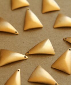 12 pc. Raw Brass Domed Triangle Dangles: 12mm by 17mm - made in USA | RB-150