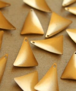 12 pc. Raw Brass Domed Triangle Dangles: 12mm by 17mm - made in USA | RB-150