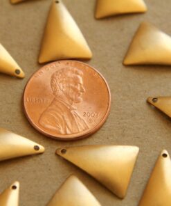 12 pc. Raw Brass Domed Triangle Dangles: 12mm by 17mm - made in USA | RB-150