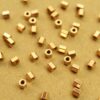 10 pc. Gold Plated Stainless Steel Hexagon Barrel Beads, 4.5mm by 4.5mm | FI-190*
