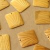 6 pc. Raw Brass Lined Domed Rhombus Charms: 19.5mm by 18mm - made in USA | RB-1382