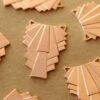1 pc. Rose Gold Plated Brass Layered Geometric Connectors: 31mm by 22mm - made in USA Art Deco Style | ROS-016*