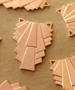 1 pc. Rose Gold Plated Brass Layered Geometric Connectors: 31mm by 22mm - made in USA Art Deco Style | ROS-016*