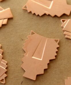 1 pc. Rose Gold Plated Brass Layered Geometric Connectors: 31mm by 22mm - made in USA Art Deco Style | ROS-016*
