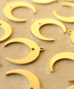 16 pc. Raw Brass Moons with Center Hole: 18.5mm by 18mm | MIS-423